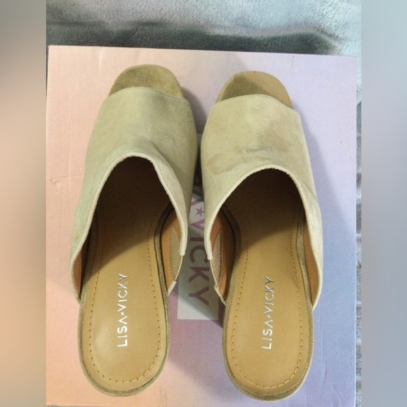 Lisa Vicky Joy Camel Kid Suede Platform Mules Size 9M - Picture 5 of 12